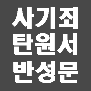  사기죄 탄원서(반성문) 진정서 작성 사례