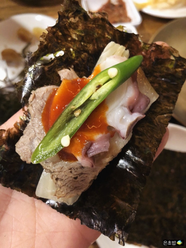  먹골역 구길상회, 문어숙회 수육 삼합 묵동 맛집