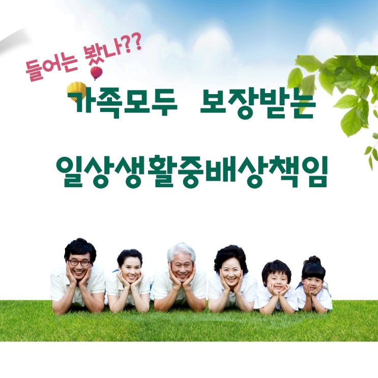  뭐?! 모든 걸 손해배상해 주는 보험이 있다고?! 급수, 차량, 인명 전부 보장해?? 천하무적 특약 납~쇼!!일상생활배상책임  일배책