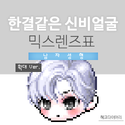  [KMS 캐시] 메이플스토리 한결같은 신비얼굴(한결신비눈) 믹스렌즈표 (믹렌/믹스컬러렌즈) 확대 Ver.