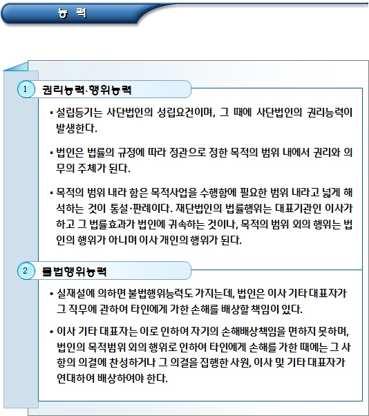 비영리사단법인의 목적, 종류 및 설립 비영리사단법인의 목적, 종류 및 설립