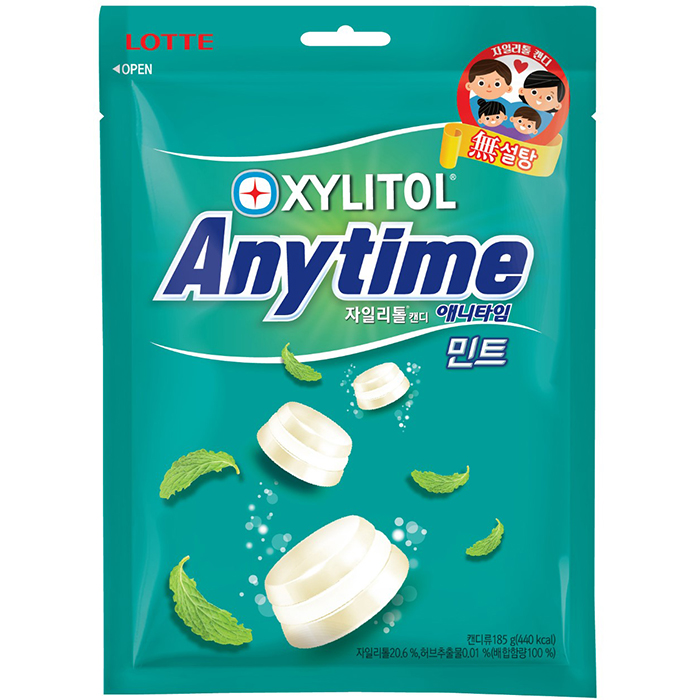  <핫딜><핫딜>가성비가 좋은 롯데 애니타임 민트 캔디, 185g, 6개 들여가세요~~