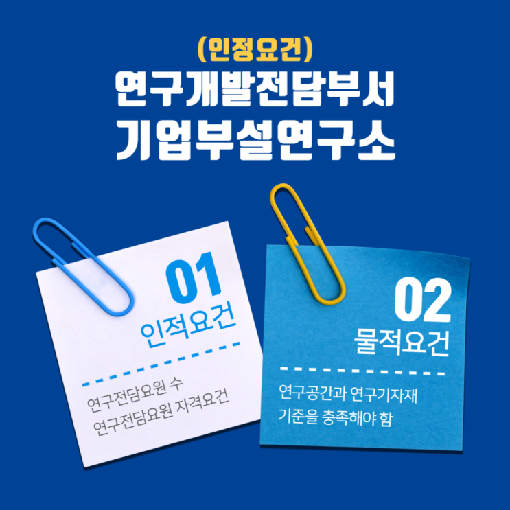  연구소 및 연구개발전담부서 인정요건
