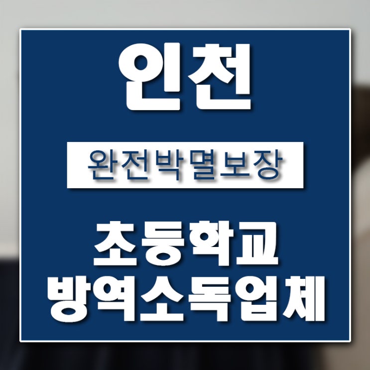 인천 초등학교 소독 전문 업체 버그헌터119인천센터 입니다.