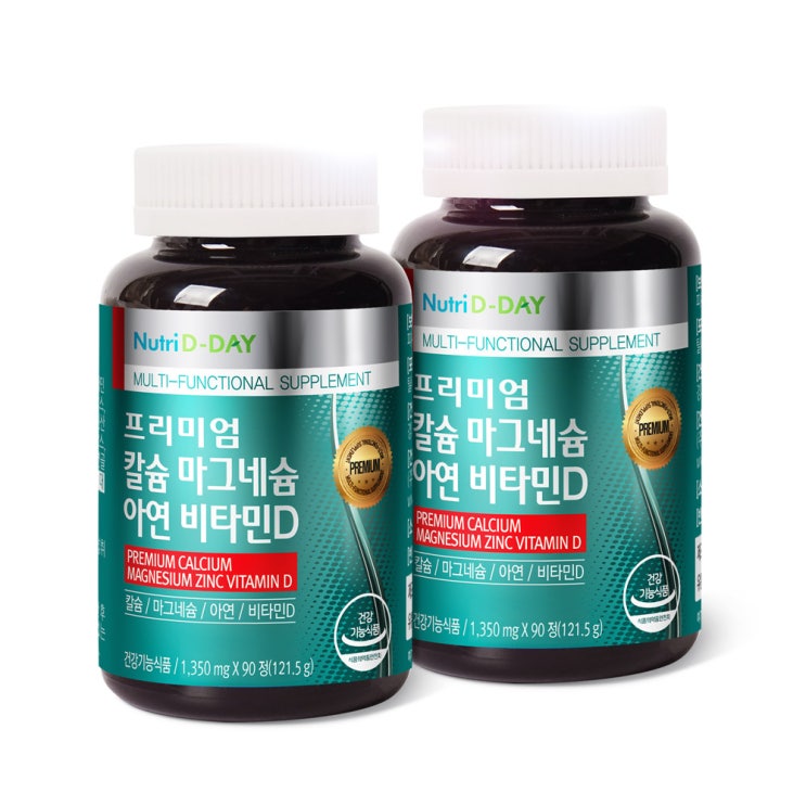  [뜨는상품][핫한상품]뉴트리디데이 프리미엄 칼슘 마그네슘 아연 비타민D, 90정, 2개 제품을 소개합니다!!