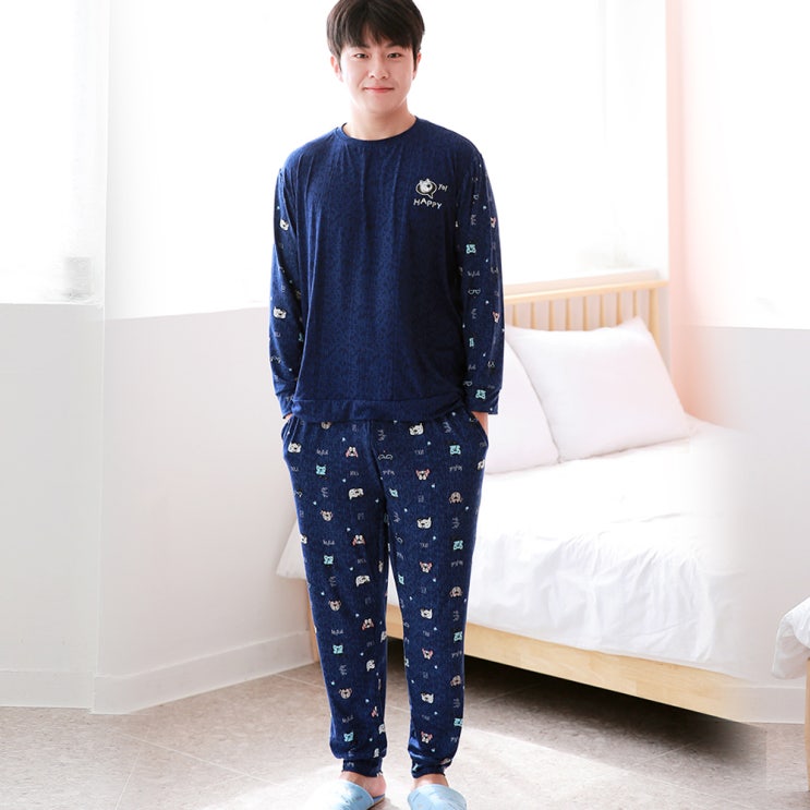  [ 리뷰 포함 ]   BB 남성용 피치기모 잠옷 긴팔 상하 세트