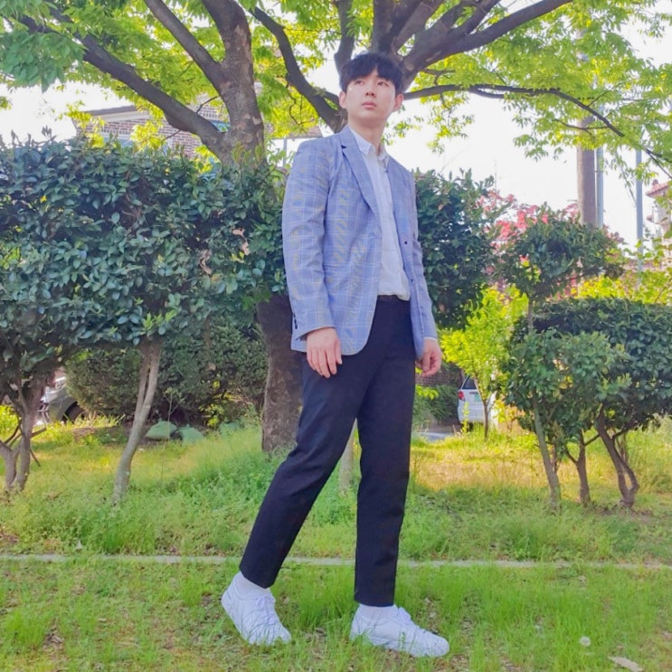  그루밍하나 데일리룩 / 남자 체크 블레이저로 입어본 깔끔한 나들이룩