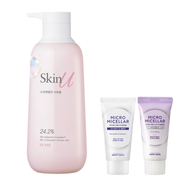  [강추] 스킨유 에멀전 샤워젤 모든 피부용 600ml + 딥클렌징폼 30g + 소프트휩 클렌징폼 30g, 1세트 가격은?