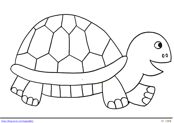 엄마표 색칠놀이 활동지 - 거북 그림 공유