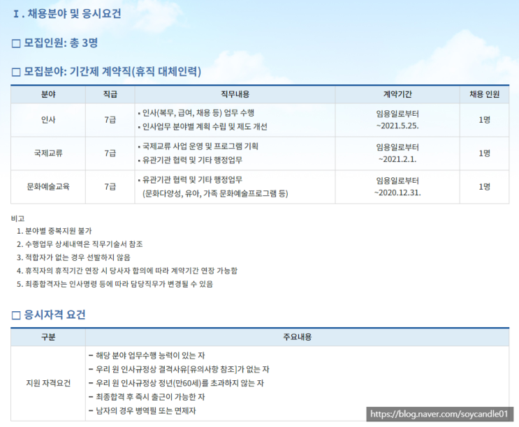  [채용][아시아문화원] 기간제(대체인력) 채용 공고