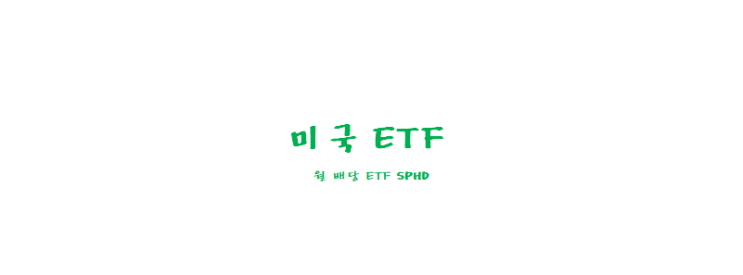 [미국 ETF 정보] 해외 월배당 ETF - SPHD