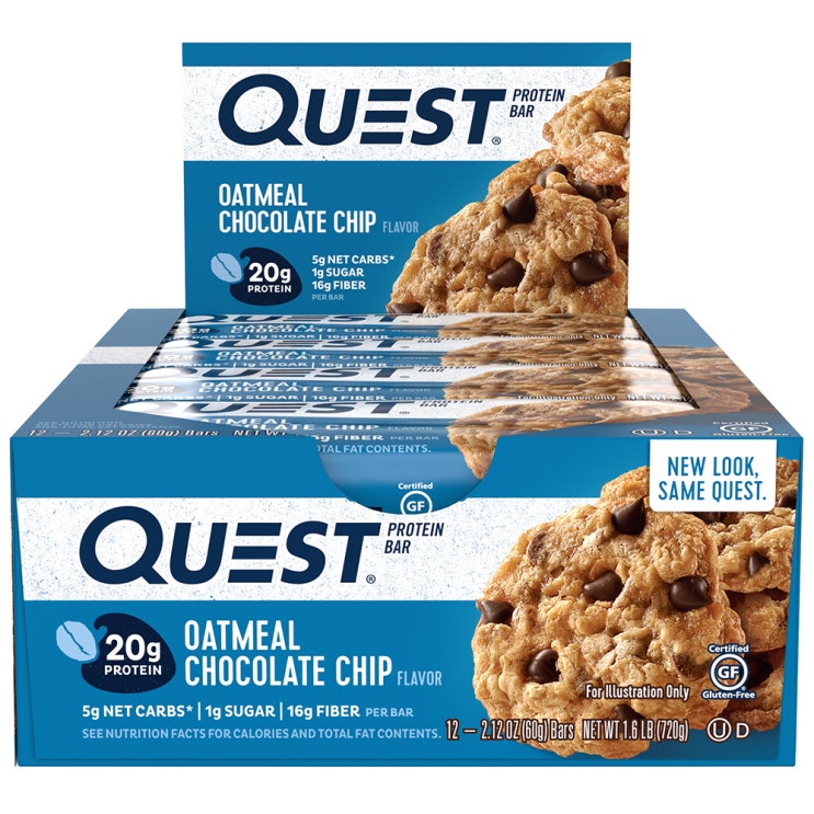  <최저가>퀘스트뉴트리션 프로틴 바, 12개입, 오트밀 초콜릿 칩(Oatmeal Chocolate Chip) 꿀정보예요~