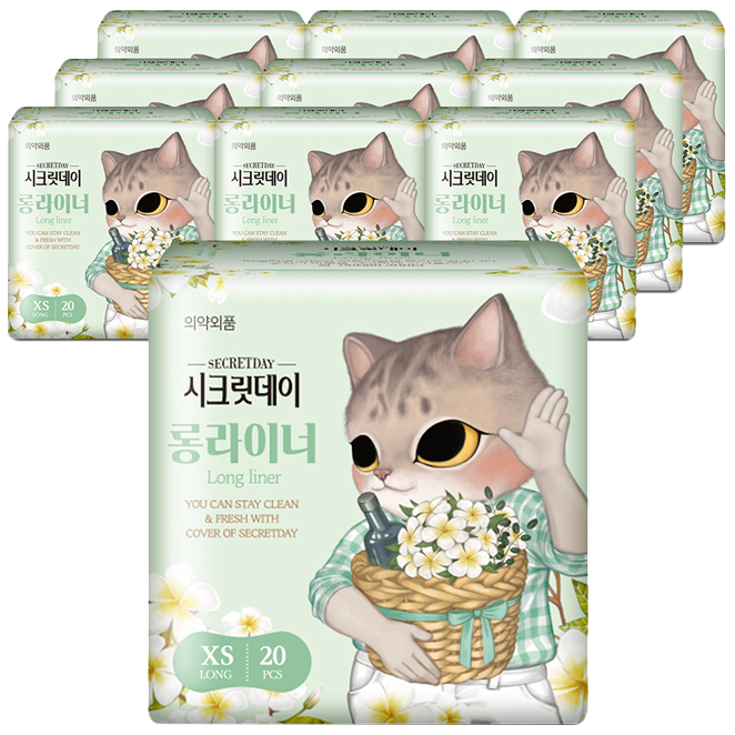  <꿀딜>시크릿데이 롱 팬티라이너, 20개입, 10팩 최저가 정보 공유