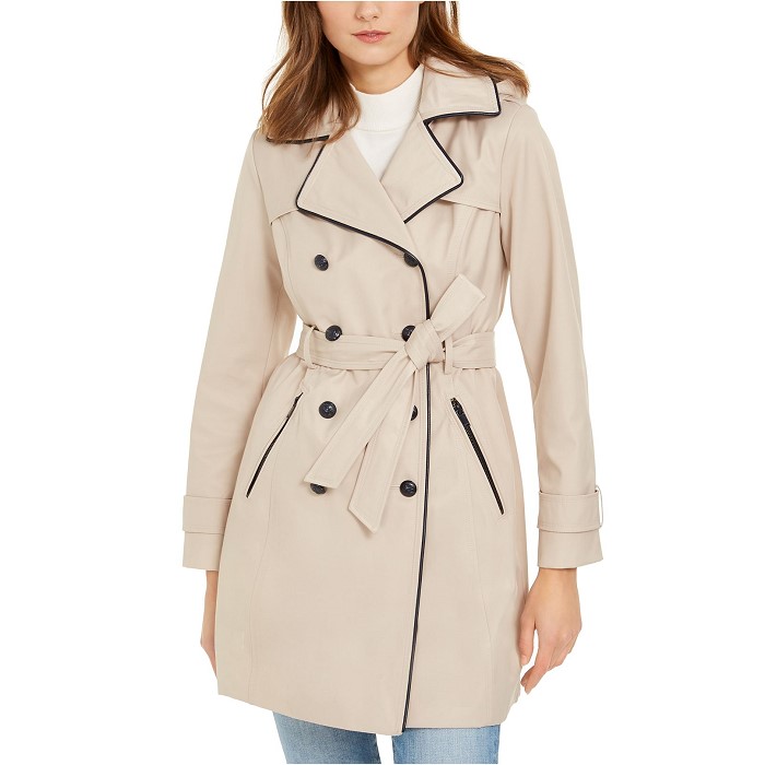  [강추] [게스]자켓/점퍼Hooded Faux-Leather-Trim Double-Breasted Trench Coat 가격은?