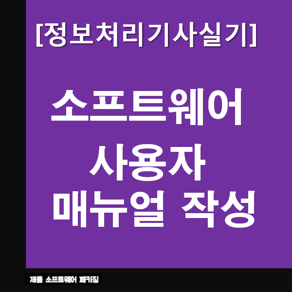 정보처리실기 소프트웨어 사용자 매뉴얼 작성 : 요약과 문제