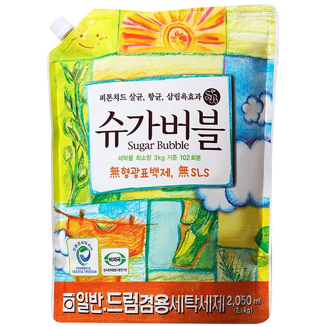 (로켓배송)슈가버블 고농축 일반 드럼겸용 세탁세제 리필, 2.1kg, 1개 추천해요