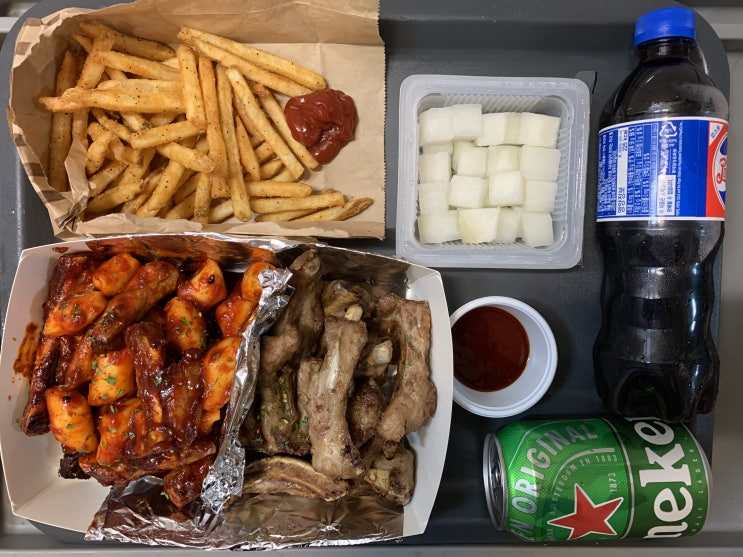  닥엔돈스 쪽갈비 사당점 반반쪽갈비 숯불양념 허브소금 사당 이수 배민배달 후기 가격 사당쪽갈비맛집