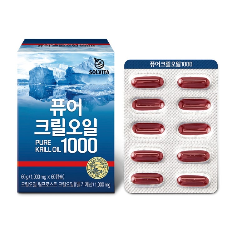 [ 제품 리뷰 ] -  솔비타 퓨어 크릴오일 1000 2개월분, 60g, 1개