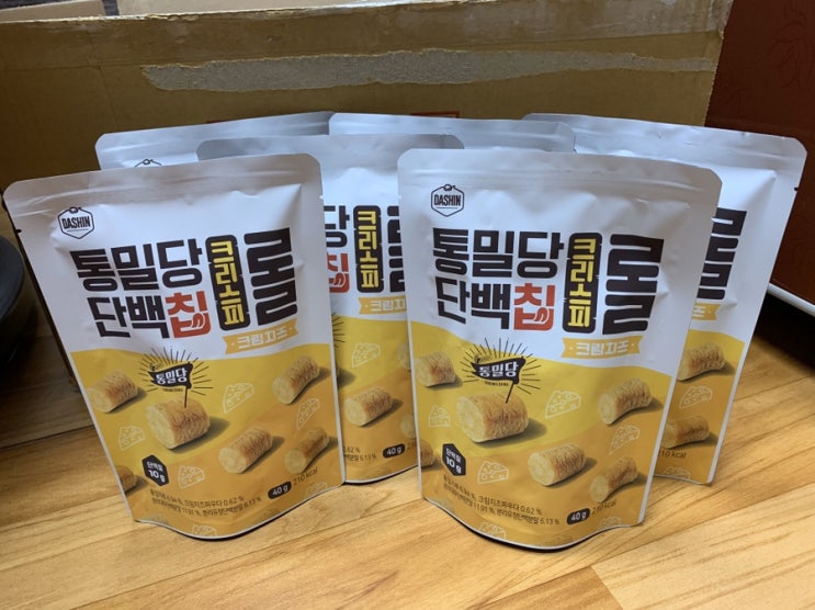 [다신샵 ] 통밀당 단백칩 크리스피 롤 크림치즈 - 내돈내먹 솔직후기!