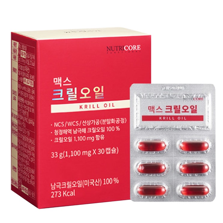 [ 제품 리뷰 ] -  뉴트리코어 맥스 크릴오일 영양제, 33g, 1개