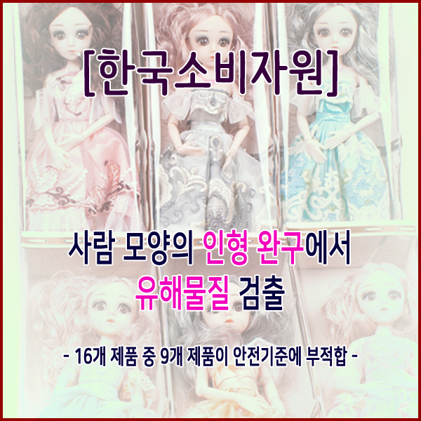  [한국소비자원] 사람 모양의 인형 완구에서 유해물질 검출