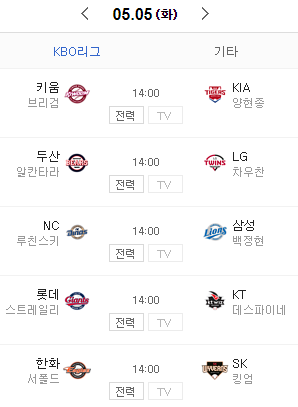  [프로야구] 5월 5일 어린이날에 무관중 2020 프로야구 개막과 팀별 개막전 선발투수 확정!