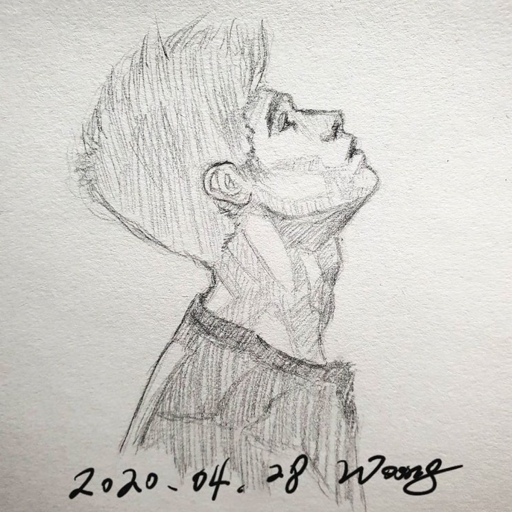  2020.04.28 서양인 남자 옆모습 그림