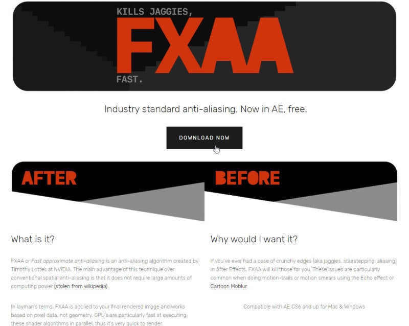 안티앨리어싱을 위한 애프터이펙트 무료 플러그인 FXAA : 네이버 블로그
