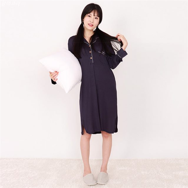 핑크존 여성용 텐셀 카라 단추 원피스잠옷 진짜 리뷰에요 핑크존 여성용 텐셀 카라 단추 원피스잠옷 진짜 리뷰에요