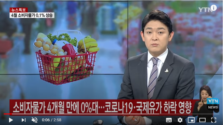 소비자물가 4개월 만에 0%대...코로나19·국제유가 하락 영향 / YTN 소비자물가 4개월 만에 0%대...코로나19·국제유가 하락 영향 / YTN