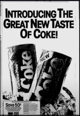 코카콜라(COKE) 신메뉴 출시 - 뉴코크(New Coke) 마케팅 전략은 왜 실패했는가?