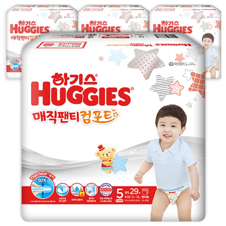  <최저가>하기스 2020 매직팬티 컴포트 팬티형 기저귀 남아용 특대형 5단계(13~18kg), 116매 꿀정보예요~