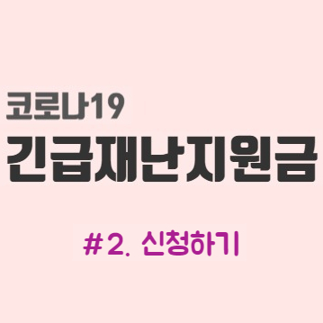  긴급재난지원금 #2. 신청방법