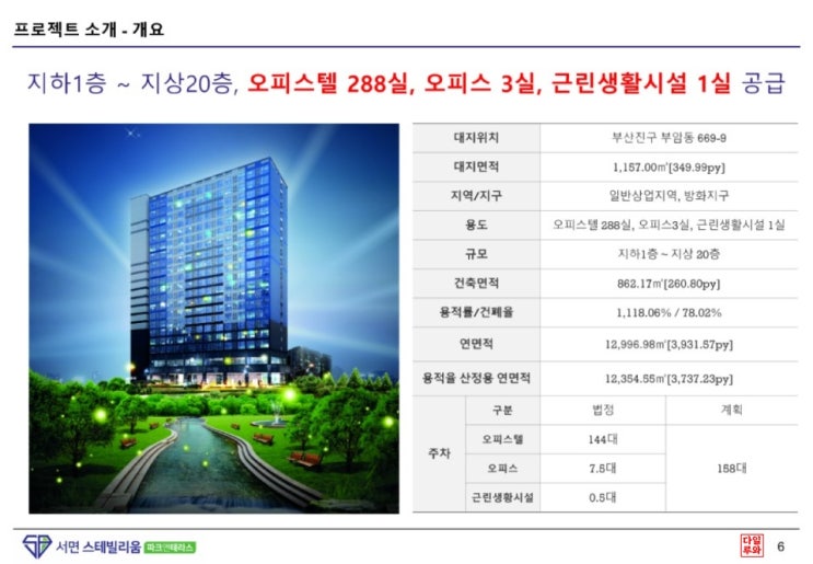 서면 스테빌리움:: 혜자스러운 투룸오피스텔 3000만원대!