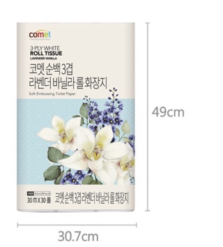  [착한가격] 코멧 순백 3겹 라벤더 바닐라 롤화장지 30m