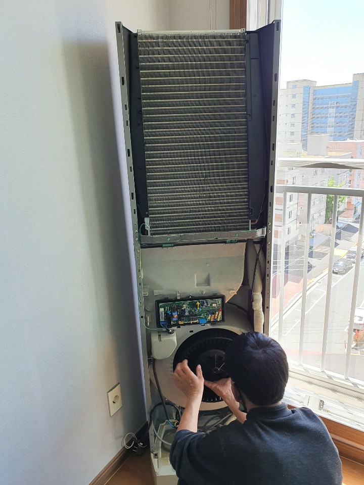  부산 울산 양산에어컨청소 삼성하우젠2in1에어컨분해청소 미스터송홈케어서비스