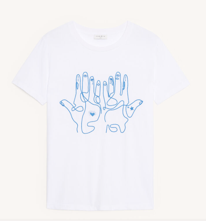 [산드로직구] 미산드로 추가 20프로 할인(~5/10까지)으로 구입한 자수 티셔츠.