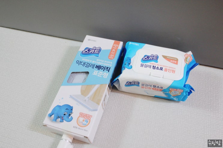  스카트 막대걸레 일회용 물걸레 청소포로 항균청소하기