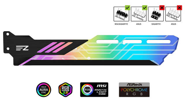  그래픽 카드 지지대 RGB LED 내돈 솔직 후기 (튜닝, EZDIY-FAB, 직구, Graphic Card GPU Holder, 케이스,  B07XFS825P)
