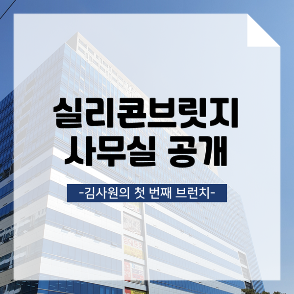  [첫 번째 브런치] (주)실리콘브릿지의 성남 SK-V1 타워 사무실 공개