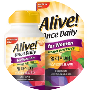 얼라이브 원스데일리 우먼. 여성을 위한 비타민. 얼라이브 원스데일리 우먼. 여성을 위한 비타민.