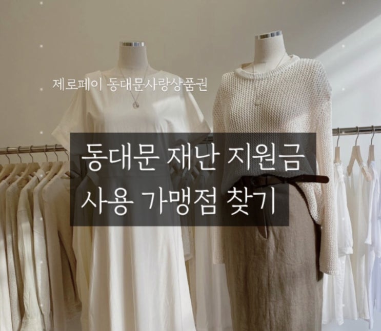  직장인 재테크 | 재난지원금 동대문사랑상품권으로 동대문시장에서 옷 구매 가능할까? 동대문 의류 가맹점 찾기