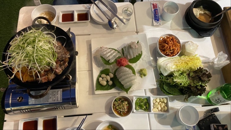  회랑 바베큐보쌈이 세트 [바베큐&통영굴 맛집]
