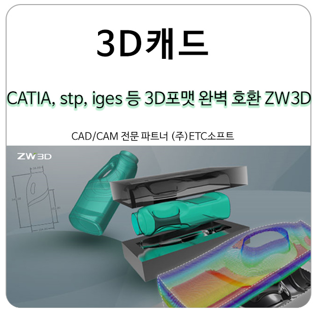 [3D뷰어] CATIA, stp, igs 등 모든 3D포맷 호환  ZW3D