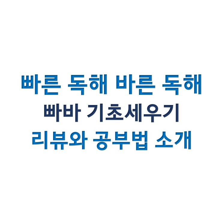  빠바 기초세우기 리뷰와 공부법 소개 (답지 포함)