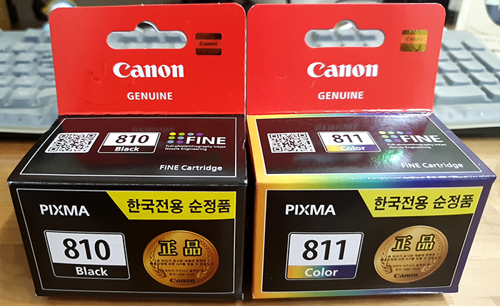  잉크 샀다 정품 캐논 잉크 캐논 cl 811 칼라 잉크 / pg 810 흑백 잉크