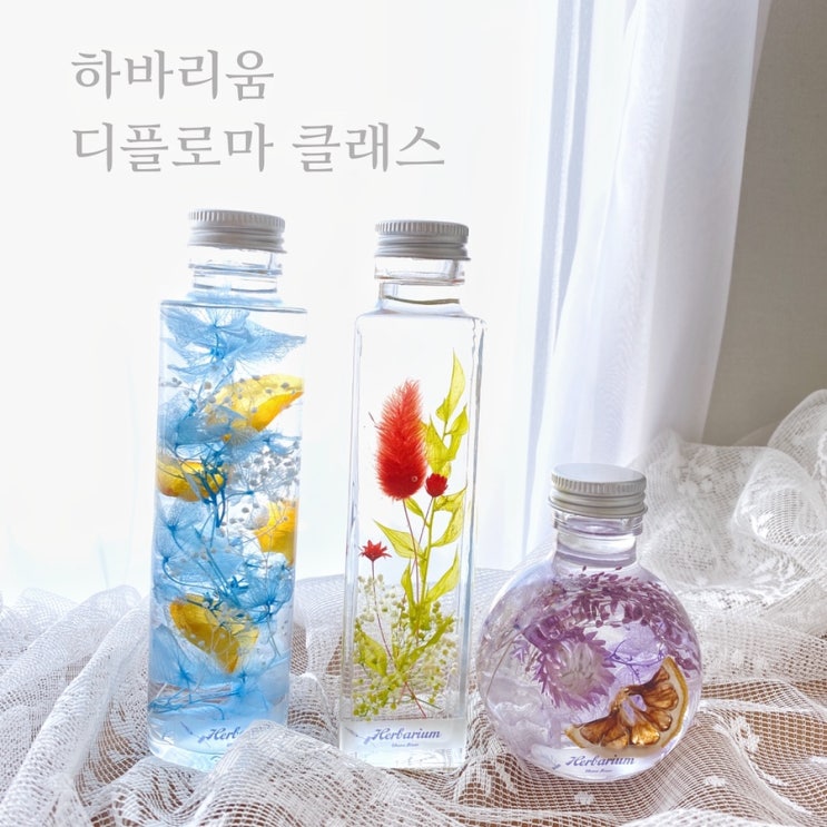  투명한 보틀속의 시들지 않느 꽃,  하루만에 취득하는 JHA 하바리움 디플로마클래스  :: 부산 수영 해운대 플라워스튜디오 Ohanaflower