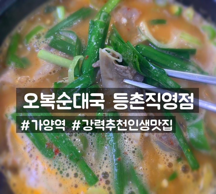 [강서구청사거리]오복순대국 등촌직영점 강력추천 인생맛집