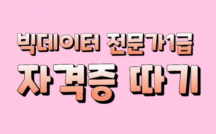  빅데이터자격증, 빅데이터전문가