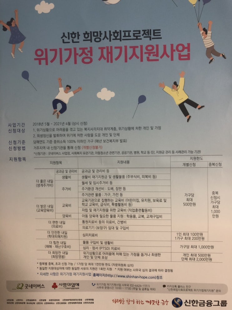  굿네이버스 위기가정 재기지원사업,복지사각지대 취약계층 경제 지원